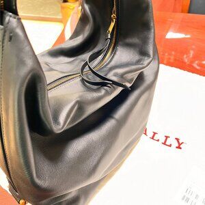 Black Bally "Moonrise" Leather Shoulder Bag
